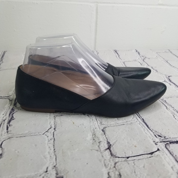 Madewell Lizbeth black leather pointed toe flats - Picture 8 of 9